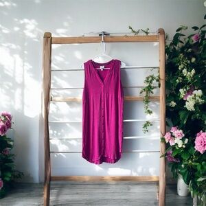 Knox Rose Fuchsia Sleeveless Button Down Shirt